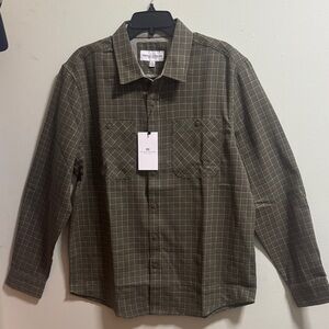 Men's Olive Check Long-Sleeve Shirt